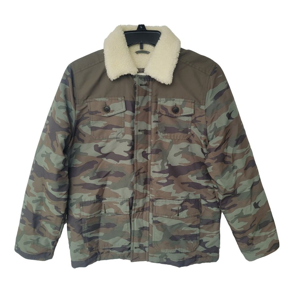 ABERCROMBIE & FITCH A&F Kids Youth Jacket 15/16 Military Camo Combat Field New